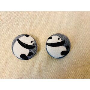 4xCute Panda Fabric Buttons – 3 cm (1.18 inch) – Sewing & Craft Embellishments